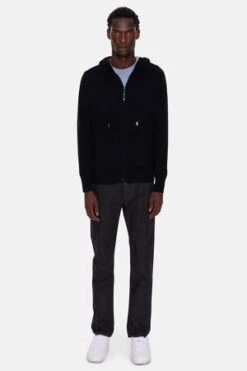 Blue&CreamNew Leo Zip Hoodie With Pockets - Black 10 Blue&CreamNew Leo Zip Hoodie With Pockets - Black -ULLA JOHNSON Clothing Shop New Leo Zip Hoodie With Pockets Black 20231030190705 2