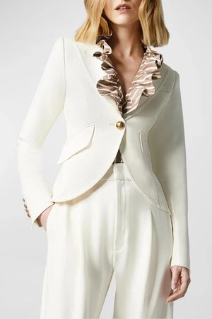SmytheOne Button Blazer - Ivory Pique 4 SmytheOne Button Blazer - Ivory Pique - Image 2
