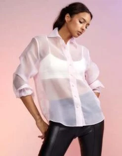 CYNTHIA ROWLEYOrganza Button Down Shirt - Light Pink 13 CYNTHIA ROWLEYOrganza Button Down Shirt - Light Pink -ULLA JOHNSON Clothing Shop Organza Button Down Shirt 20230503191844