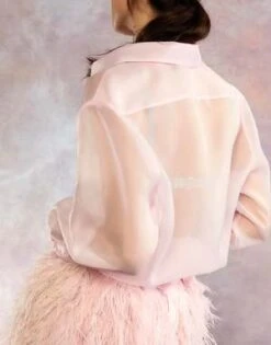 CYNTHIA ROWLEYOrganza Button Down Shirt - Light Pink 17 CYNTHIA ROWLEYOrganza Button Down Shirt - Light Pink -ULLA JOHNSON Clothing Shop Organza Button Down Shirt 20230503191845 1