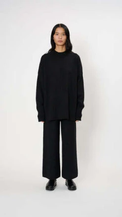 Lauren ManoogianOversize Crewneck Sweater - Black Melange