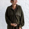En CremeOzzy Shacket - Olive 2 En CremeOzzy Shacket - Olive -ULLA JOHNSON Clothing Shop Ozzy shacket Olive 20231024202140