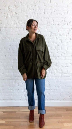 En CremeOzzy Shacket - Olive -ULLA JOHNSON Clothing Shop Ozzy shacket Olive 20231024202142