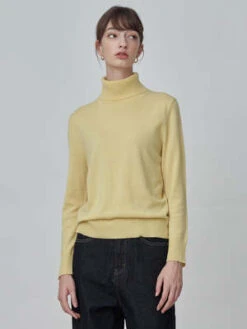 PureCashmere NYCTurtleneck Sweater - Yellow