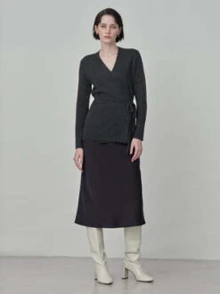 PureCashmere NYCWrap Cardigan - Graphite -ULLA JOHNSON Clothing Shop PURECASHMERE NYC Wrap Cardigan Graphite 20231005213327 1