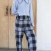 RUJUTA SHETHPhoebe Pant - Cyan Chex -ULLA JOHNSON Clothing Shop Phoebe Pant Cyan Chex 20231031054308