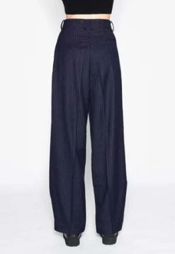AnotherPinstripe Low Waisted Pants - Navy -ULLA JOHNSON Clothing Shop Pinstripe Low Waisted Pants Navy 20220214051909 1