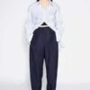 AnotherPinstripe Low Waisted Pants - Navy
