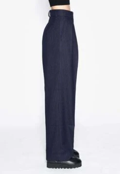 AnotherPinstripe Low Waisted Pants - Navy -ULLA JOHNSON Clothing Shop Pinstripe Low Waisted Pants Navy 20220214051909 2