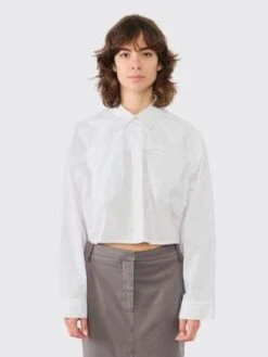 RemainPoplin Cropped Shirt - Bright White