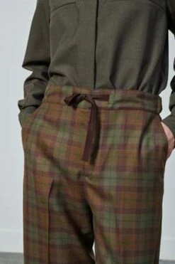 SoeurSARAJEVO PANT - KAKI PLAID -ULLA JOHNSON Clothing Shop SARAJEVO PANT 20230831033225 1