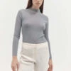 St. AgniHigh Neck Top - Grey