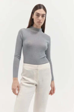 St. AgniHigh Neck Top - Grey