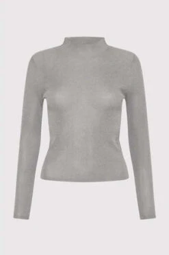 St. AgniHigh Neck Top - Grey -ULLA JOHNSON Clothing Shop ST AGNI HIGH NECK TOP IN GREY 20221211220055 2