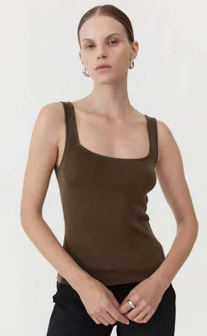 St. AgniSQUARE NECK KNIT SINGLET - KELP 4 St. AgniSQUARE NECK KNIT SINGLET - KELP - Image 2