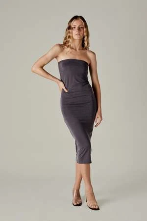 St. AgniStrapless Jersey Midi Dress - Graphite 3 St. AgniStrapless Jersey Midi Dress - Graphite