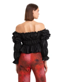 LAAGAMSadie Ruched Blouse - Black -ULLA JOHNSON Clothing Shop Sadie Ruched Blouse in Black 20231028075925 1