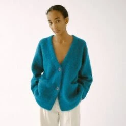 UnknownThings Between Sayaka Davis Cocoon Cardigan - Deep Sea -ULLA JOHNSON Clothing Shop Sayaka Davis cocoon cardigan deep sea 20231024202150 2