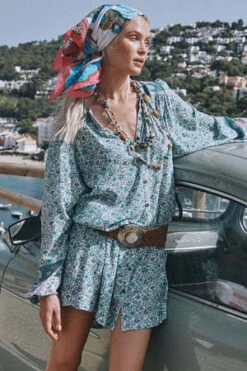 SPELL & THE GYPSY COLLECTIVESienna Tunic Dress - Jade -ULLA JOHNSON Clothing Shop Sienna Tunic Dress 20231018024155 1