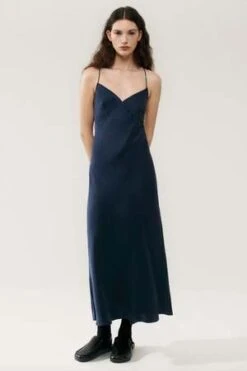 Silk LaundryDeco Rouleau Dress - Midnight