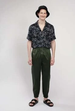 Silk LaundrySilk Track Pants - Cedar -ULLA JOHNSON Clothing Shop Silk Laundry Silk Track Pants Cedar 20230601104126 2