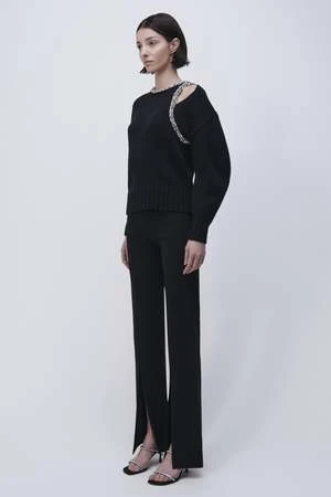 Jonathan SimkhaiSimkhai Monroe Wool And Cashmere Pullover W. Crystals - Black 6 Jonathan SimkhaiSimkhai Monroe Wool And Cashmere Pullover W. Crystals - Black - Image 4