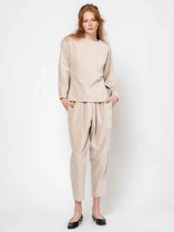 Black CraneSlit Top - Ivory -ULLA JOHNSON Clothing Shop Slit Top Ivory 20231006010659 1