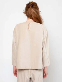 Black CraneSlit Top - Ivory -ULLA JOHNSON Clothing Shop Slit Top Ivory 20231006010700 1