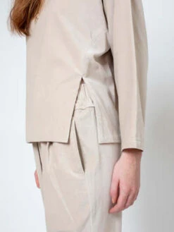 Black CraneSlit Top - Ivory -ULLA JOHNSON Clothing Shop Slit Top Ivory 20231006010700