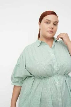 KowtowSmock Dress - Green Mini Check -ULLA JOHNSON Clothing Shop Smock Dress 20231004213014 3