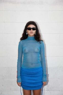 KkCoStudio Split Turtleneck - Turquoise/Carrot -ULLA JOHNSON Clothing Shop Split Turtleneck Turquoise Carrot 20230204005055