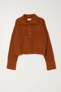 Atelier DelphineStand Collar Jumper - Honey -ULLA JOHNSON Clothing Shop Stand Collar Jumper in Honey 20230922043933