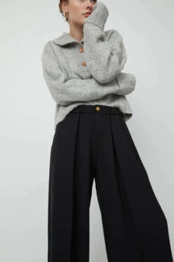 Atelier DelphineStand Collar Jumper - Honey -ULLA JOHNSON Clothing Shop Stand Collar Jumper in Honey 20230922043935 1