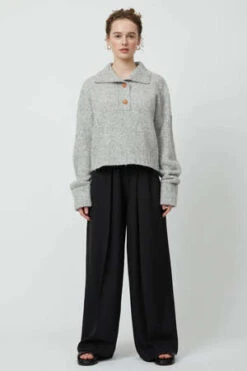 Atelier DelphineStand Collar Jumper - Honey -ULLA JOHNSON Clothing Shop Stand Collar Jumper in Honey 20230922043935