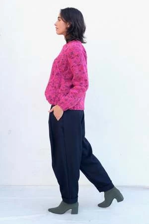 Tach ClothingApril Chunky Crew - Fuschia 4 Tach ClothingApril Chunky Crew - Fuschia - Image 2