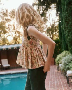 The Great.The Dainty Top - Peach Paisley Floral -ULLA JOHNSON Clothing Shop The Dainty Top 20230530192227 3