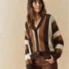 The Great.The Fluffy Slouch Cardigan - Hickory Stripe -ULLA JOHNSON Clothing Shop The Great The Fluffy Slouch Cardigan Hickory Stripe 20230914024211