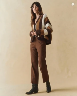 The Great.The Fluffy Slouch Cardigan - Hickory Stripe 6 The Great.The Fluffy Slouch Cardigan - Hickory Stripe - Image 4