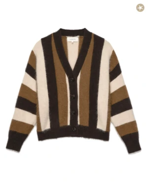 The Great.The Fluffy Slouch Cardigan - Hickory Stripe 7 The Great.The Fluffy Slouch Cardigan - Hickory Stripe - Image 5