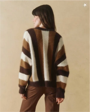The Great.The Fluffy Slouch Cardigan - Hickory Stripe 8 The Great.The Fluffy Slouch Cardigan - Hickory Stripe - Image 6