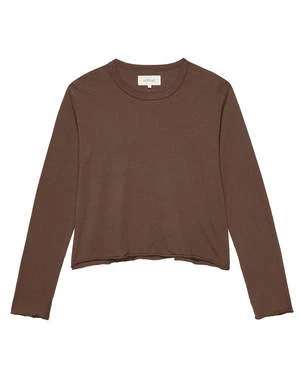 The Great.The Long Sleeve Crop Tee - Hickory 3 The Great.The Long Sleeve Crop Tee - Hickory