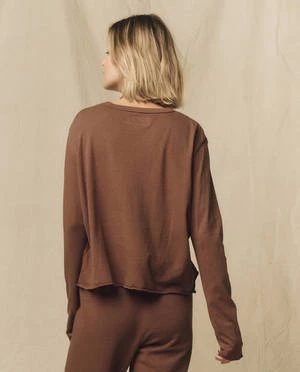 The Great.The Long Sleeve Crop Tee - Hickory 5 The Great.The Long Sleeve Crop Tee - Hickory - Image 3