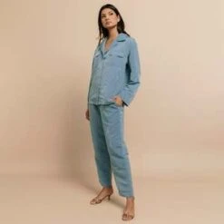 Montserrat New YorkThe Moire Jet Set Pant - Cerulean