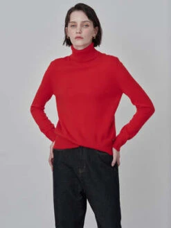 PureCashmere NYCTurtleneck Sweater - Red