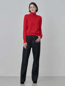 PureCashmere NYCTurtleneck Sweater - Red -ULLA JOHNSON Clothing Shop Turtleneck Sweater Red 20230925214229 3