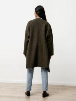PrioryUra Boiled Wool Coat - Heather Green 7 PrioryUra Boiled Wool Coat - Heather Green -ULLA JOHNSON Clothing Shop Ura Coat Boiled Wool Heather Green 20201107163755 2