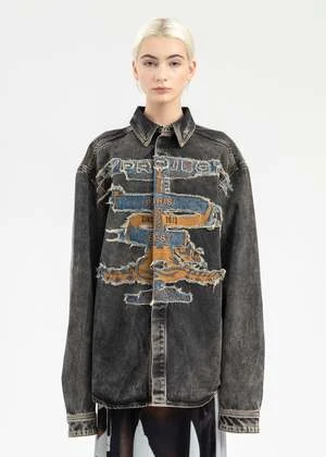 Y/projectYprojectVINTAGE PARIS BEST PATCH DENIM SHIRT - BLACK 3 Y/projectYprojectVINTAGE PARIS BEST PATCH DENIM SHIRT - BLACK