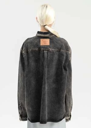 Y/projectYprojectVINTAGE PARIS BEST PATCH DENIM SHIRT - BLACK 6 Y/projectYprojectVINTAGE PARIS BEST PATCH DENIM SHIRT - BLACK - Image 4