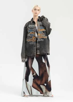 Y/projectYprojectVINTAGE PARIS BEST PATCH DENIM SHIRT - BLACK 8 Y/projectYprojectVINTAGE PARIS BEST PATCH DENIM SHIRT - BLACK - Image 6