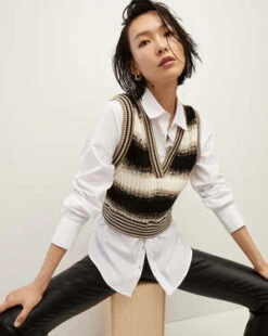 Veronica BeardVeronica Bear Spear Mixed Media Vest - Black Multi